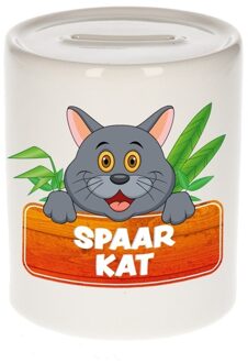 Bellatio Decorations Spaarpot van de spaar kat Tommy Cat 9 cm - Spaarpotten Multikleur