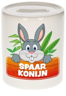 Bellatio Decorations Spaarpot van de spaar konijn Bunny 9 cm - Spaarpotten Multikleur