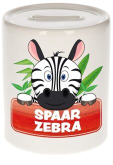 Bellatio Decorations Spaarpot van de spaar zebra Paddy 9 cm - Spaarpotten Multikleur