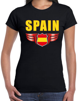 Bellatio Decorations Spain landen t-shirt Spanje zwart voor dames 2XL