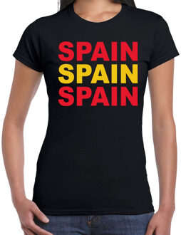 Bellatio Decorations Spain / Spanje fan t-shirt zwart voor dames 2XL