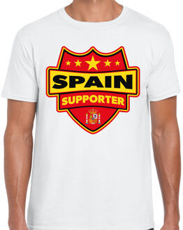 Bellatio Decorations Spain supporter schild t-shirt wit voor heren - Spanje landen t-shirt / kleding - EK / WK / Olympische spelen outfit 2XL