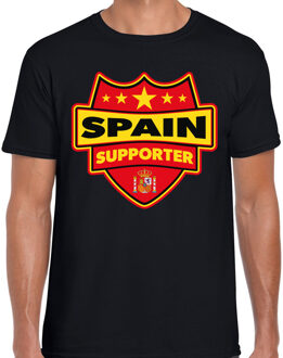 Bellatio Decorations Spain supporter schild t-shirt zwart voor heren - Spanje landen t-shirt / kleding - EK / WK / Olympische spelen outfit 2XL