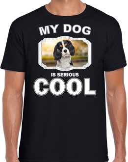 Bellatio Decorations Spaniel honden t-shirt my dog is serious cool zwart voor heren