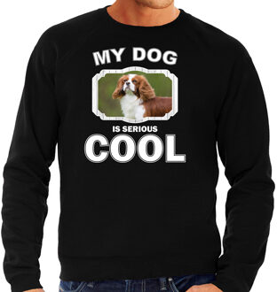 Bellatio Decorations Spaniel honden trui / sweater my dog is serious cool zwart - heren - Spaniels liefhebber cadeau sweaters 2XL