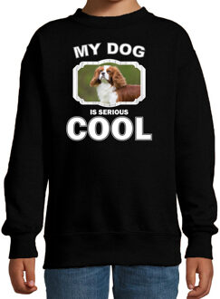 Bellatio Decorations Spaniel honden trui / sweater my dog is serious cool zwart - kinderen - Spaniel liefhebber cadeau sweaters 12-13 jaar (152/164)