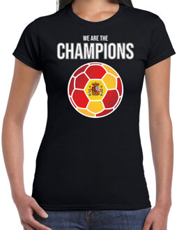 Bellatio Decorations Spanje EK/ WK supporter t-shirt - we are the champions met Spaanse voetbal - zwart - dames - kleding / shirt L