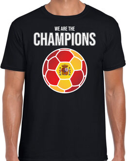 Bellatio Decorations Spanje EK/ WK supporter t-shirt - we are the champions met Spaanse voetbal - zwart - heren - kleding / shirt S