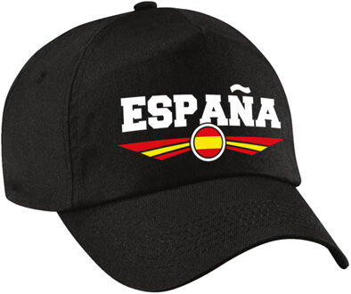 Bellatio Decorations Spanje / Espana landen pet / baseball cap zwart voor kinderen - Verkleedhoofddeksels