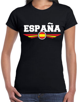 Bellatio Decorations Spanje / Espana landen t-shirt zwart dames 2XL