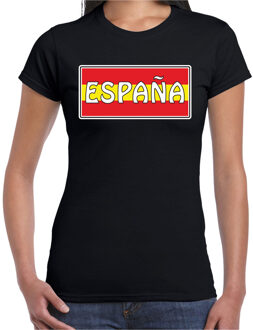 Bellatio Decorations Spanje / Espana landen t-shirt zwart dames 2XL