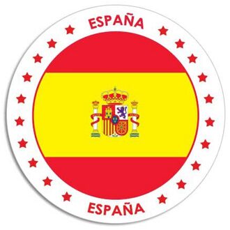 Bellatio Decorations Spanje sticker rond 14,8 cm landen decoratie Multi