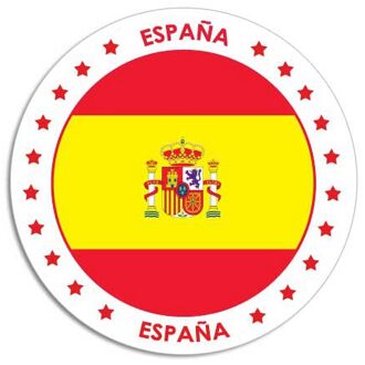 Bellatio Decorations Spanje sticker rond 14,8 cm - Spaanse vlag - Landen thema decoratie feestartikelen/versieringen