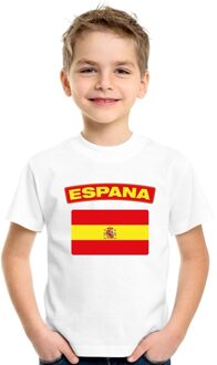 Bellatio Decorations Spanje t-shirt met spaanse vlag wit kinderen xs (110-116)