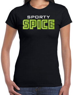 Bellatio Decorations Spicy girls t-shirt dames - sporty spice - groen - carnaval/90s party themafeest L