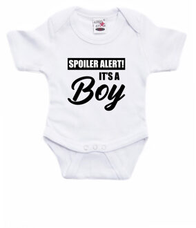 Bellatio Decorations Spoiler alert boy gender reveal rompertje wit jongens 56 (1-2 maanden)