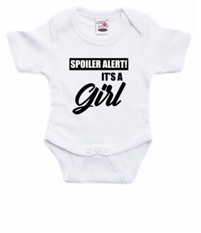 Bellatio Decorations Spoiler alert girl gender reveal baby rompertje wit meisjes 56 (1-2 maanden)