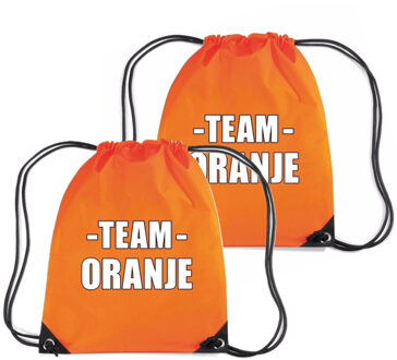 Bellatio Decorations Sportdag tasje - Team oranje - opberg rugtas/ sporttas - 11 Liter - 4x34 cm - div kleuren