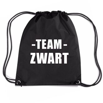 Bellatio Decorations Sportdag tasje - Team zwart - opberg rugtas/ sporttas - 11 Liter - 45x34 cm - div kleuren