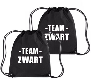 Bellatio Decorations Sportdag tasje - Team zwart - opberg rugtas/ sporttas - 11 Liter - 4x34 cm - div kleuren