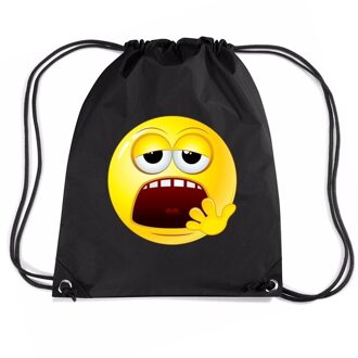 Bellatio Decorations Sporttas met trekkoord emoticon moe