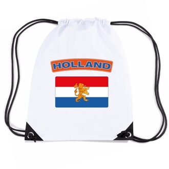 Bellatio Decorations Sporttas met trekkoord vlag Nederland