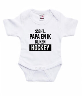 Bellatio Decorations Sssht kijken hockey verkleed/cadeau baby rompertje wit jongens/meisjes EK / WK supporter 92 (18-24 maanden)