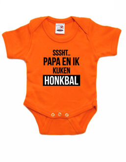 Bellatio Decorations Sssht kijken honkbal baby rompertje oranje Holland / Nederland / EK / WK supporter 80 (9-12 maanden)