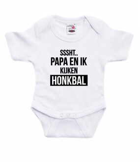 Bellatio Decorations Sssht kijken honkbal verkleed/cadeau baby rompertje wit jongens/meisjes EK / WK supporter