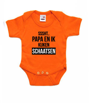 Bellatio Decorations Sssht kijken schaatsen baby rompertje oranje Holland / Nederland / EK / WK supporter 68 (4-6 maanden)