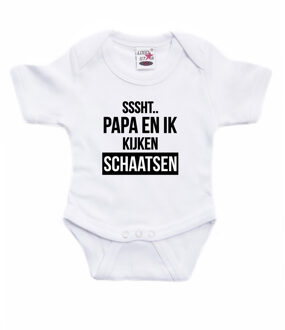 Bellatio Decorations Sssht kijken schaatsen verkleed/cadeau baby rompertje wit jongens/meisjes EK / WK supporter