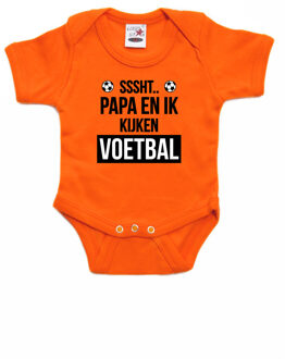 Bellatio Decorations Sssht kijken voetbal baby rompertje oranje Holland / Nederland / EK / WK supporter 68 (4-6 maanden)