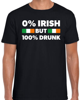 Bellatio Decorations St. Patricks day not Irish but drunk t-shirt zwart voor heren 2XL