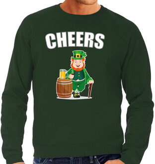 Bellatio Decorations St. Patricks day sweater / trui groen voor heren - Cheers - Ierse feest kleding / kostuum/ outfit 2XL