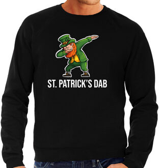 Bellatio Decorations St. Patricks day sweater / trui zwart voor heren - St. Patricks dab - Ierse feest kleding / kostuum/ outfit 2XL