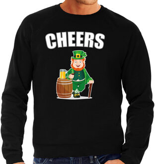 Bellatio Decorations St. Patricks day sweater zwart voor heren - Cheers - Ierse feest kleding / trui/ outfit/ kostuum 2XL