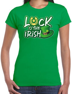 Bellatio Decorations St. Patricks day t-shirt groen voor dames - Luck of the Irish - Ierse feest kleding / outfit / kostuum 2XL