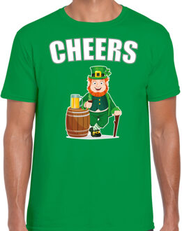 Bellatio Decorations St. Patricks day t-shirt groen voor heren - Cheers - Ierse feest kleding / outfit / kostuum 2XL