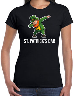 Bellatio Decorations St. Patricks day t-shirt zwart voor dames - St. Patricks dab - Ierse feest kleding / outfit / kostuum XS