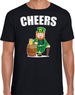 Bellatio Decorations St. Patricks day t-shirt - zwart - voor heren - Cheers - Ierse feest kleding