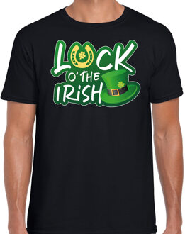 Bellatio Decorations St. Patricks day t-shirt zwart voor heren - Luck of the Irish - Ierse feest kleding / outfit / kostuum 2XL