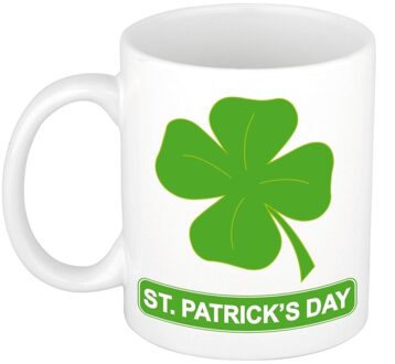 Bellatio Decorations St Patricksday klavertje mok / beker 300 ml Multikleur