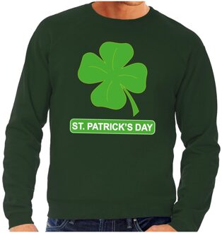 Bellatio Decorations St. Patricksday klavertje sweater groen heren 2XL