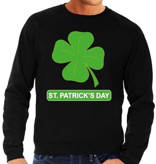 Bellatio Decorations St. Patricksday klavertje sweater zwart heren 2XL