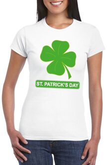 Bellatio Decorations St. Patricksday klavertje t-shirt wit dames l