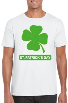 Bellatio Decorations St. Patricksday klavertje t-shirt wit heren 2xl