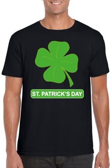 Bellatio Decorations St. Patricksday klavertje t-shirt zwart heren M