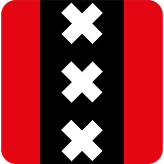 Bellatio Decorations Stad Amsterdam logo onderzetters / bierviltjes - 30x stuks - van karton - feestartikelen - thema