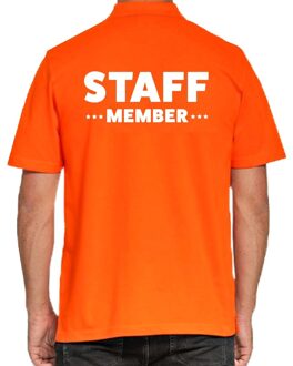 Bellatio Decorations Staff member / personeel tekst polo shirt oranje voor heren