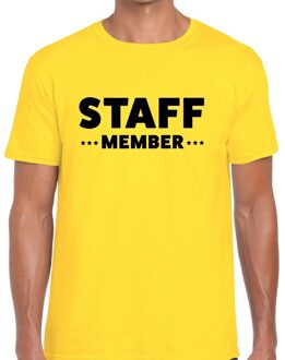 Bellatio Decorations Staff member / personeel tekst t-shirt geel heren 2XL